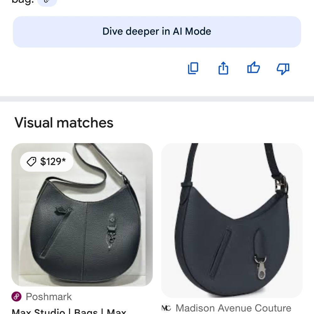 Max Studio Charcoal Leather Shoulder Bag